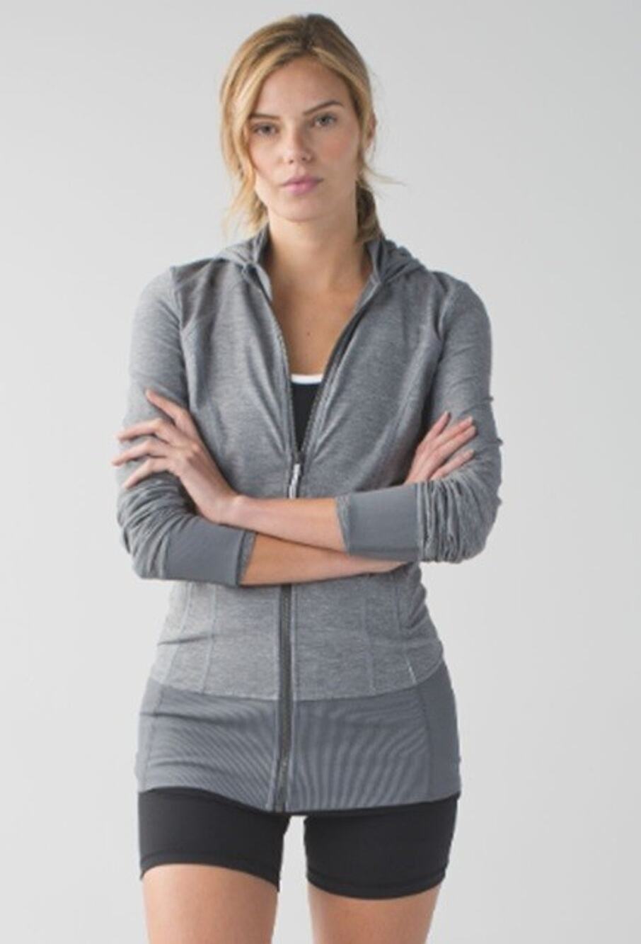 Lululemon Women's Sz 10 Daily Practice Hooded Jacket Heathered Slate Gray